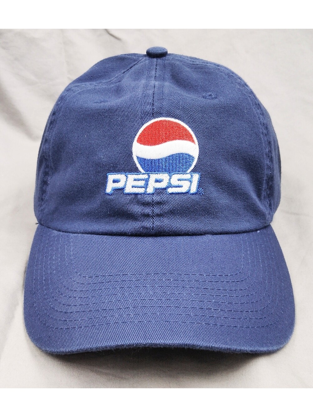 Pepsi Cola Hat Authentic Headwear Navy Blue Embroidered Logo Strapback Cap